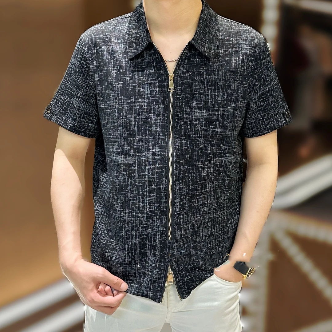 百搭拉鏈短袖襯衫