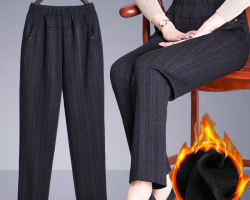 高腰加絨保暖褲